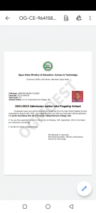 OGUNMOEST Releases Common Entrance Examination & Admission List into JSS 2021/2022